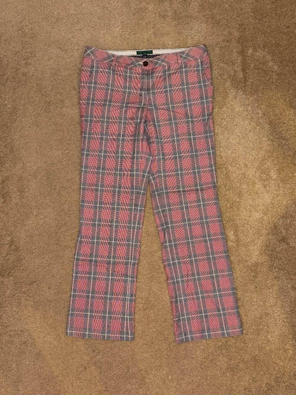 Tommy Hilfiger Women Red Blue & White Trousers Size 10
